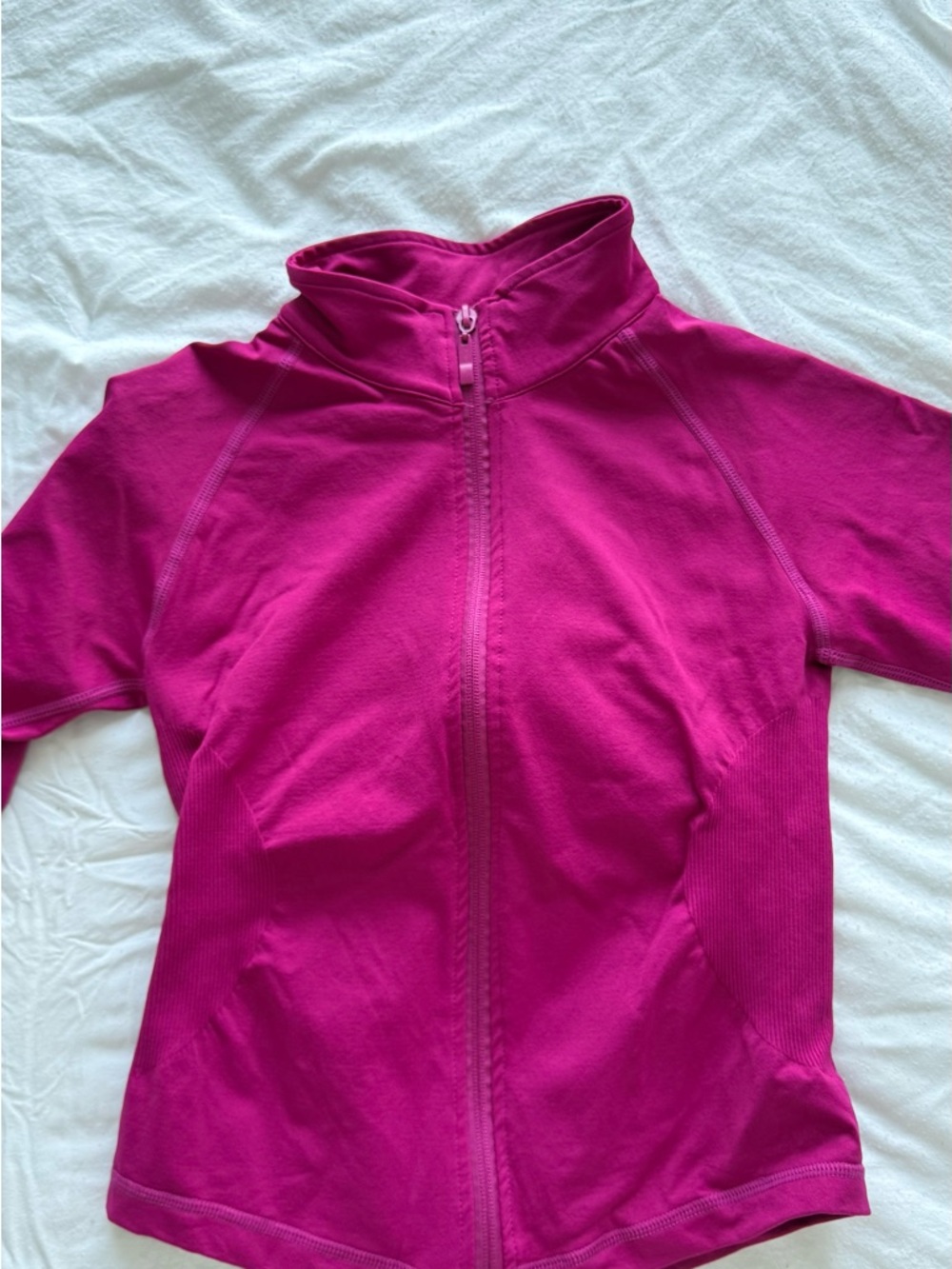Bright Fuchsia Zip-Up Athletic Jacket
